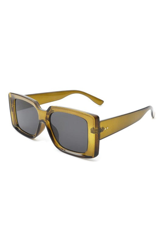 Gafas de sol de moda vintage con lentes planas cuadradas retro