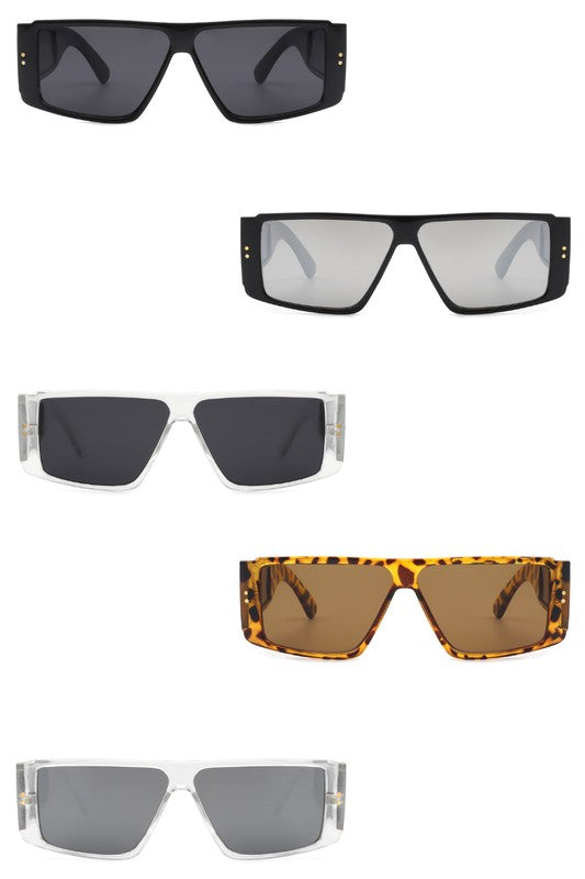 Gafas de sol de moda con parte superior plana y rectángulo retro
