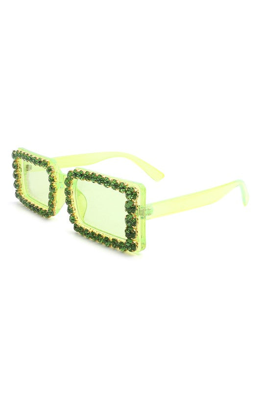 Gafas de sol cuadradas con diamantes de imitación rectangulares
