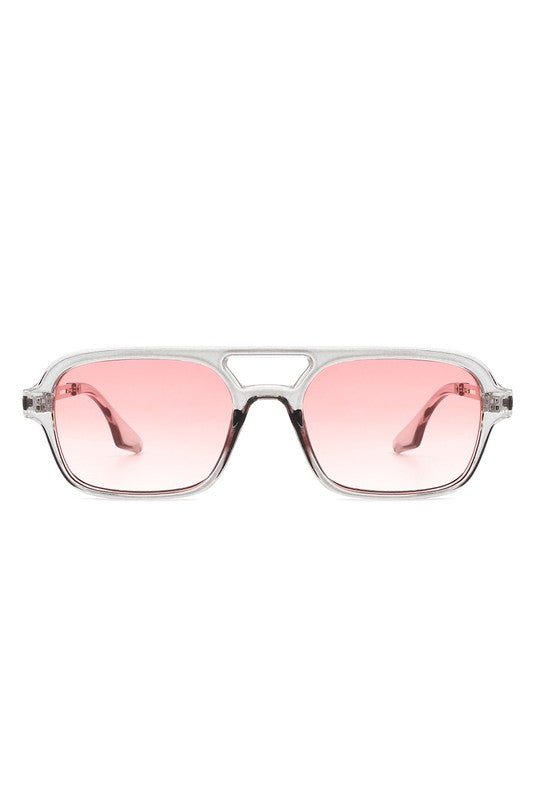 Gafas de sol de aviador de moda con barra de cejas cuadrada retro