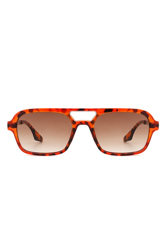 Gafas de sol de aviador de moda con barra de cejas cuadrada retro