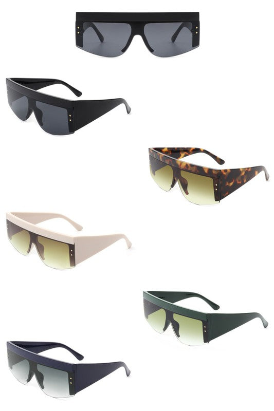 Gafas de sol cuadradas de moda vintage con medio marco