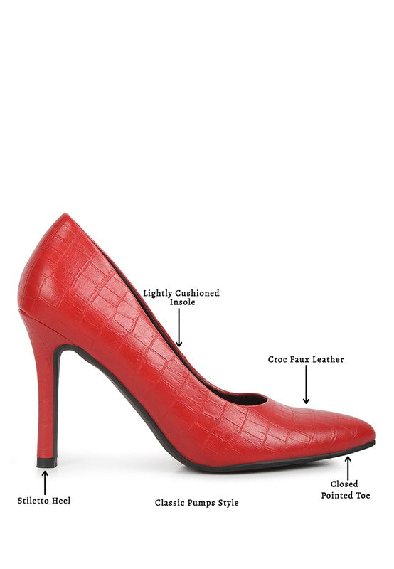 Zapatos de tacón formales de piel sintética Mellen Croc