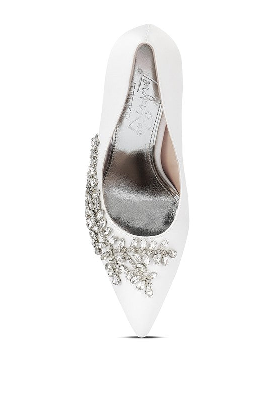 Zapatos de tacón de aguja con adornos de diamantes de imitación Ashlyn