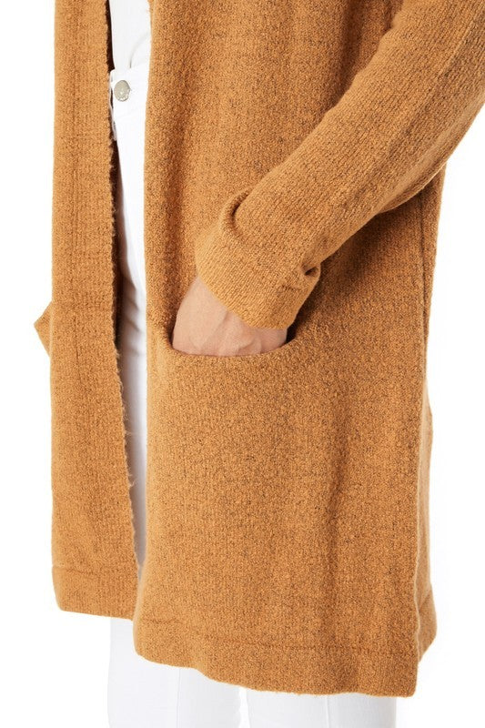 Cárdigan tipo suéter holgado, elástico y acogedor con bolsillos