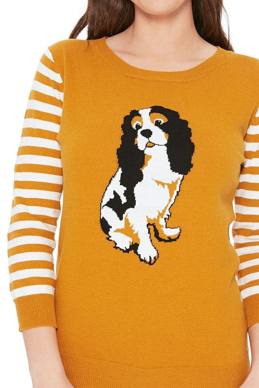 Suéter animal lindo del jersey del telar jacquar 12gg del perro