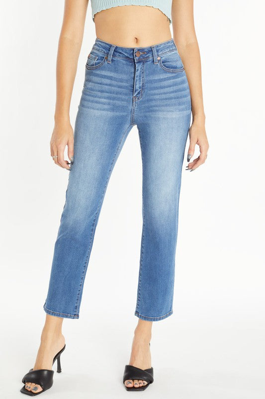 High-rise 5-pocket Straight jeans