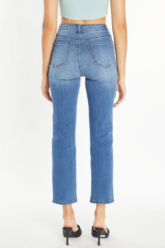 High-rise 5-pocket Straight jeans