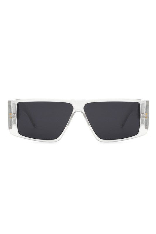 Gafas de sol de moda con parte superior plana y rectángulo retro