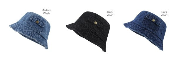 Sombrero de pescador de mezclilla con detalle de bolsillo