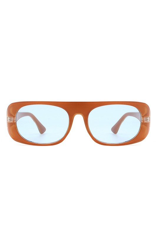 Gafas de sol rectangulares retro ovaladas con parte superior plana