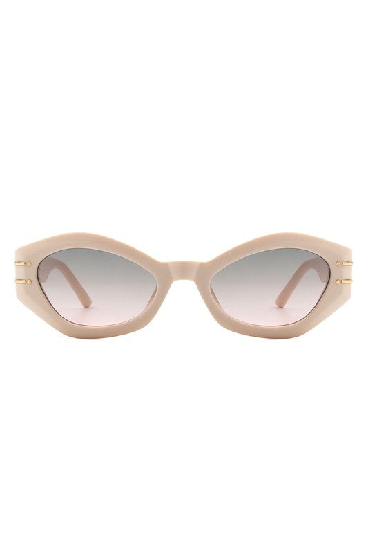 Gafas de sol redondas de moda delgadas ovaladas geométricas