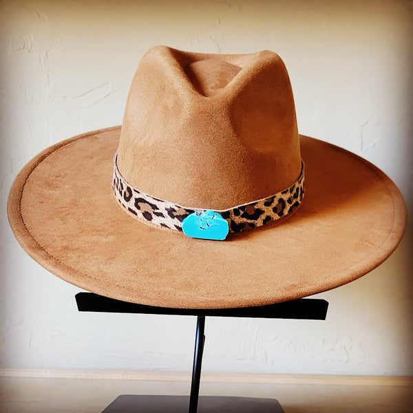 Banda de sombrero de leopardo Bornea solo con losa turquesa