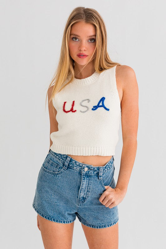Camiseta sin mangas de punto EE. UU.