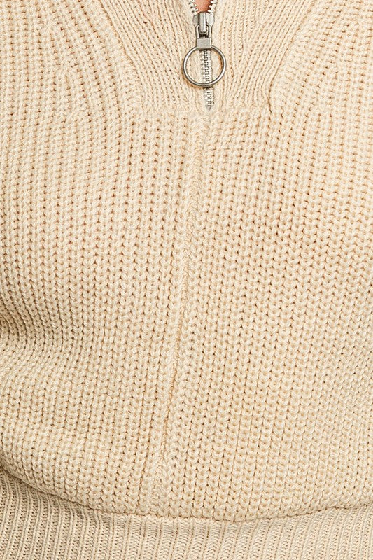 Vestido suéter con cremallera