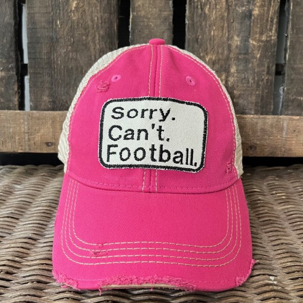 Lo siento, no puedo, gorra de fútbol