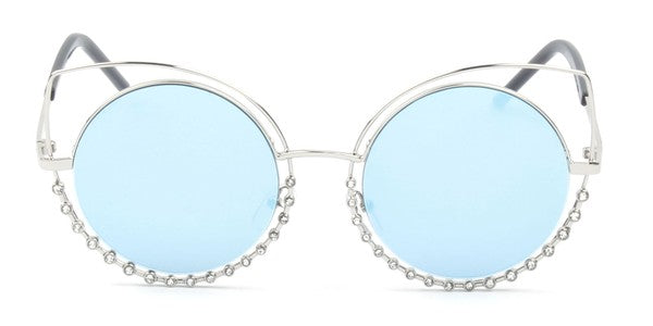 Gafas de sol redondas de moda con forma de ojo de gato para mujer